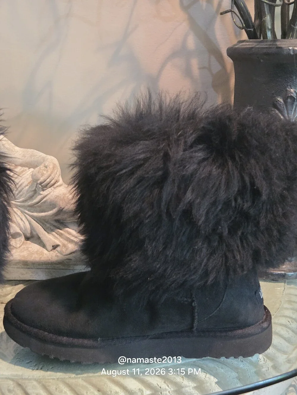 Ugg Sheepskin Cuff Boot Mongolian Fur Cuff Boot Designer Suede Shearling #806